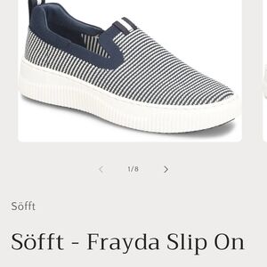 Sofft Navy and White Slip-On Sneakers
